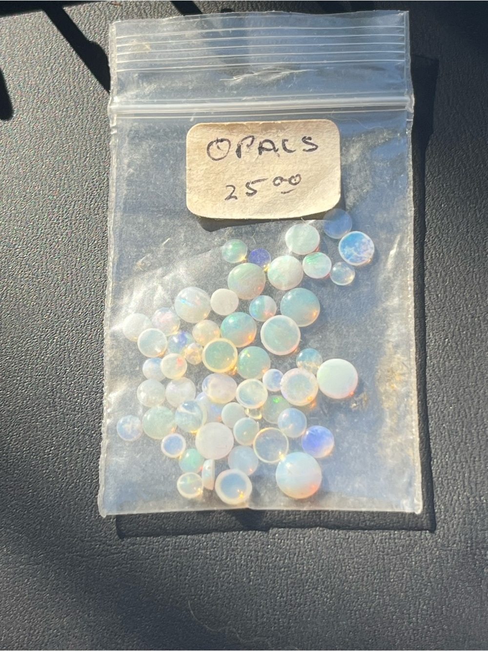 Natural White Opal Cabochon Mix — Iridescent White Opals